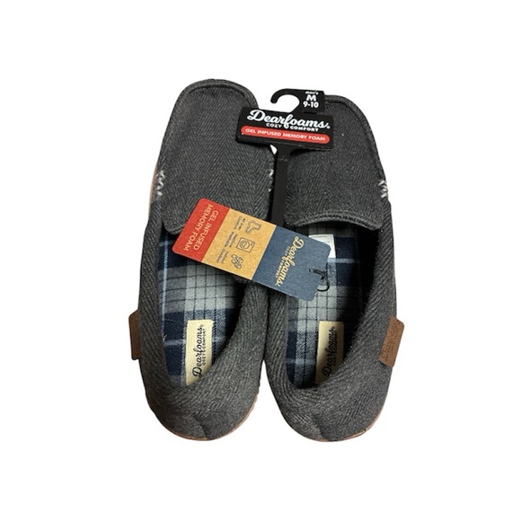 Dearfoams Charcoal Men's Slip-On Moccasin Slippers - Picture 5 of 5